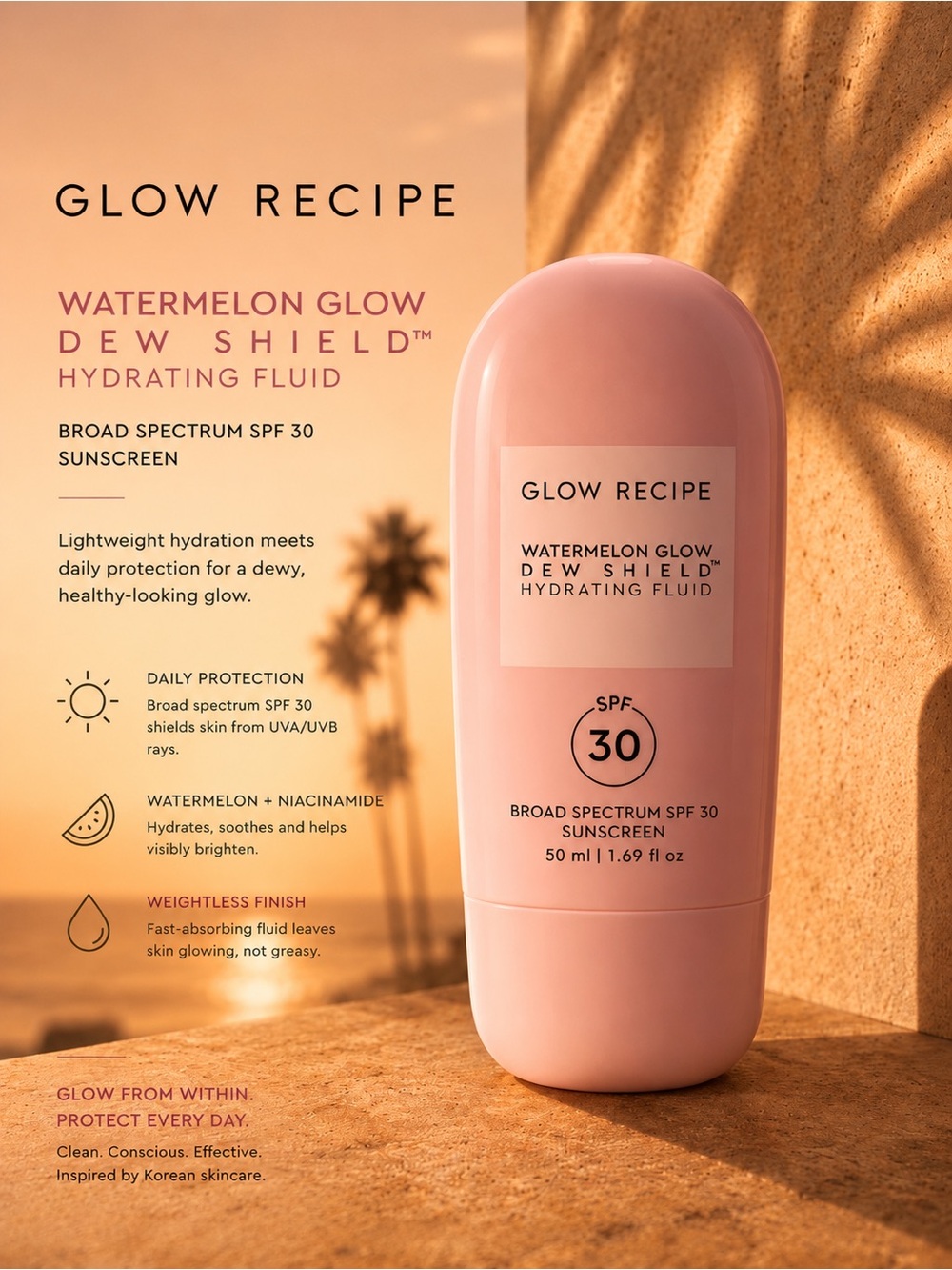 Glow Recipe Watermelon Glow SPF 30 Sunscreen 50ml  $35